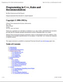 Programming in C++, Rules and Recommendations