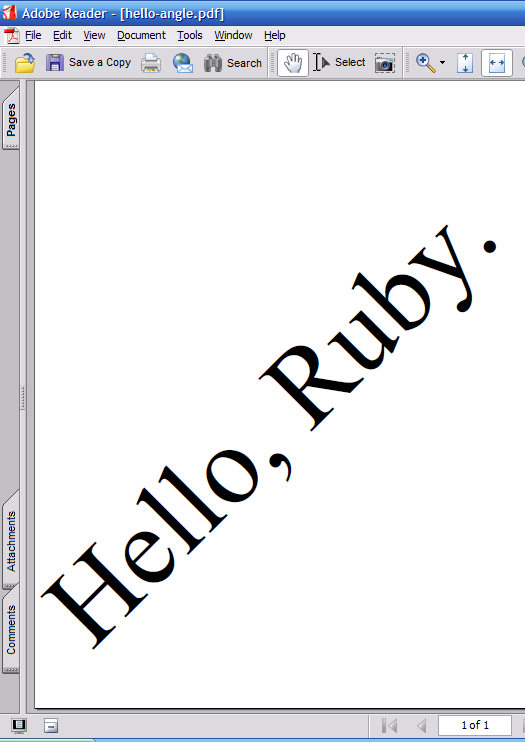 Hello, Ruby, tilted.